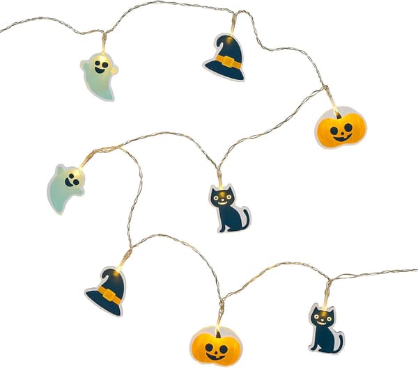 Halloween Characters Batteri String Lights - 12 varma vita lysdioder