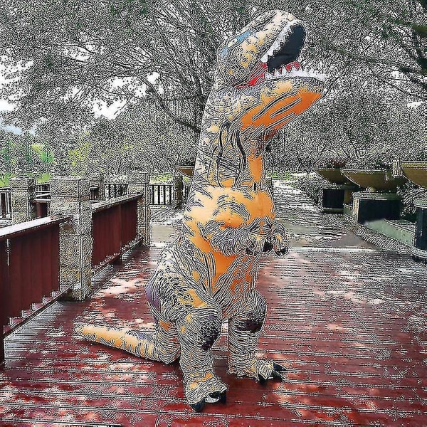 Børn Voksen Dinosaur Oppustelige Cosplay Kostumer T-rex Anime Tegneserie Festkjole Kostumer Halloween Kostume Til Mand Kvinde red Fit Height 120-145cm