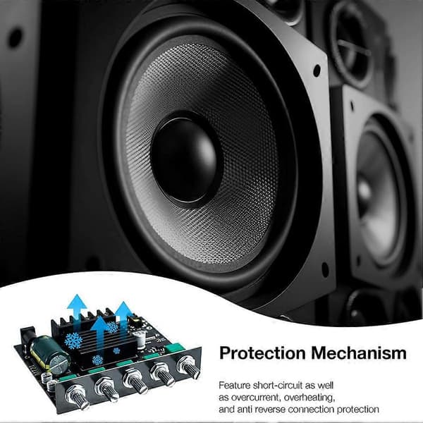 Ljudförstärkarkort Bluetooth 50Wx2&100W 2.1 Kanal med Diskant- & Baskontroll DIY Högtalare Hemmabio