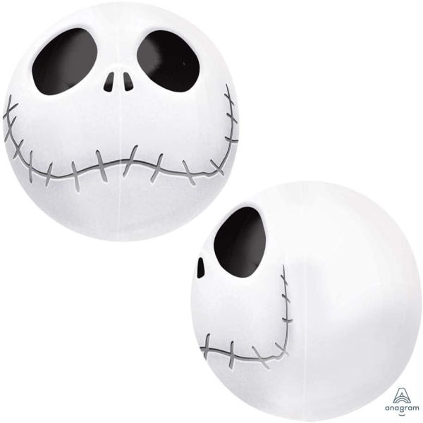 Halloween Jack Skellington White Skull Orbz Folieballong - 16 tum