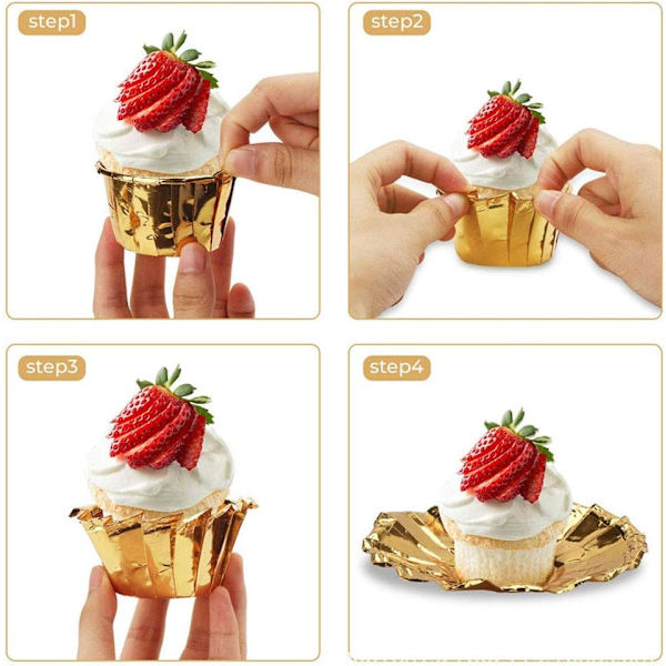 50 stycken Cupcake Wrappers Papper Bakformar Muffinskoppar Disposa