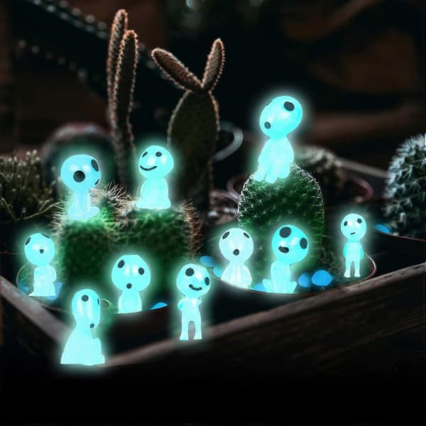 10 stk. prinsessefigur-alver, trefigurer, minihagedekorasjon