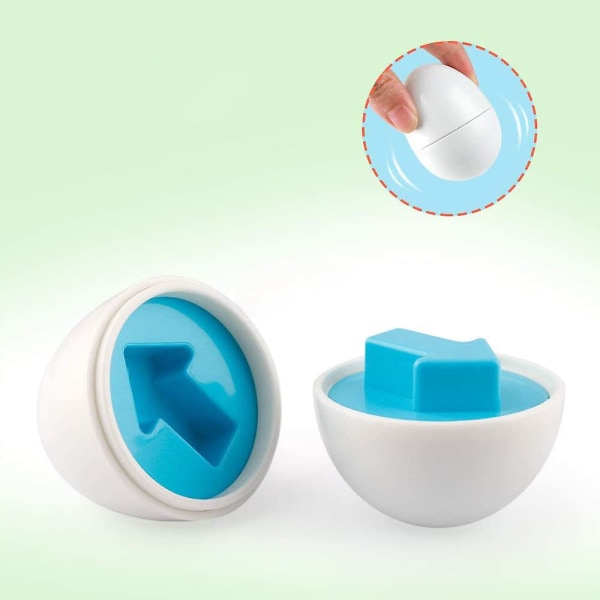 12 stk matchende egg farge & form puslespill for læring for barn