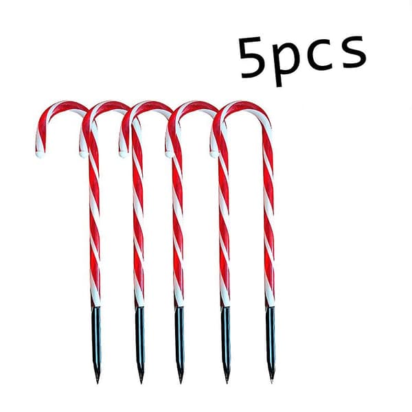 Candy Canes Fairy Lights Christmas Path Markers, Xtmas Decor, 5 stk