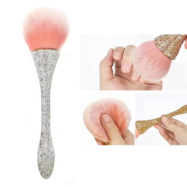 #Akryl Nagelborste Glitter Mjuk Dammrengöring-guld#
