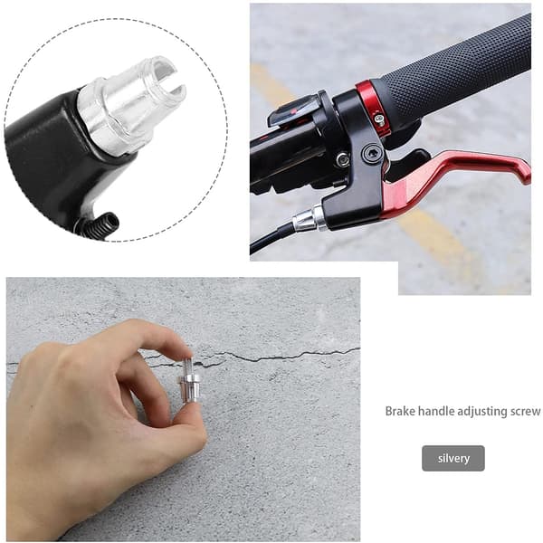 Pakke med 4 justeringsskruer til cykelbremsegreb Aluminiumlegering Black