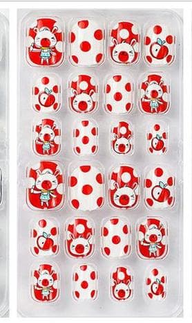 4 uppsättningar av söta barn som bär Nail False Nail Stickers