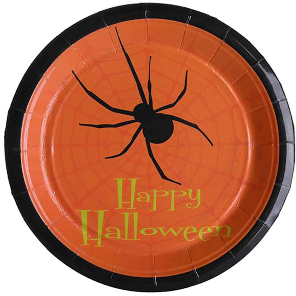 Halloween set 10st rund papperstallrik
