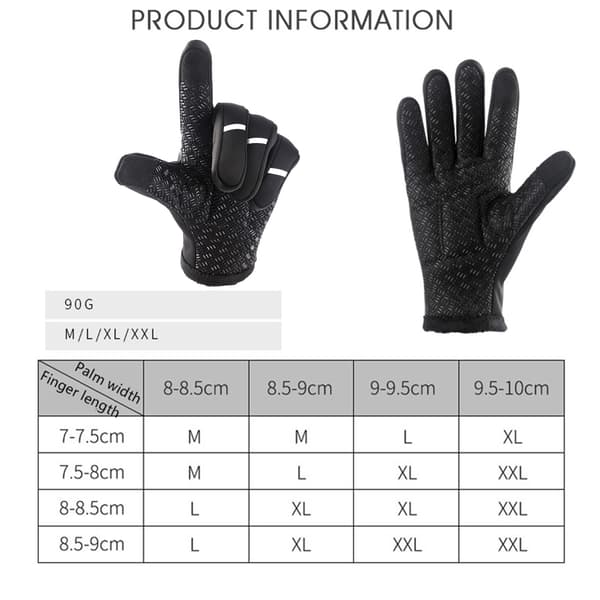 för Touch Screen Vindtät Varm Halkfri Full Finger Herr Dam Vinter Cykling Gl XL