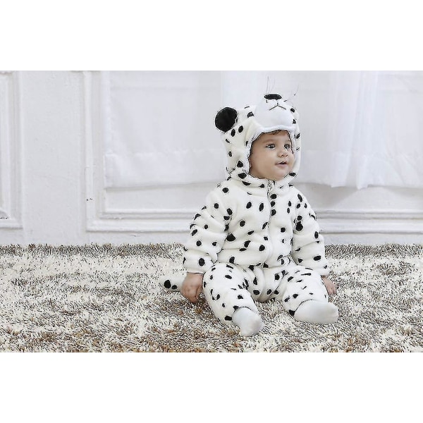 Ca Småbarnsdinosauriedräkt Söt Hooded Onesie Djurdräkt Halloween Snow leopard