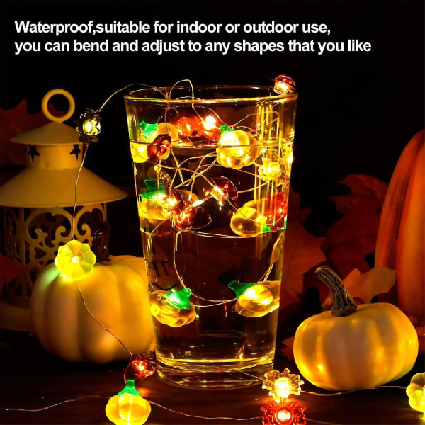 Syyskoriste kotiköynnöksille, kiitospäivä Halloween joulu syntymäpäivä syyskoristeet ulkona sisällä, 10ft 30led 3d kurpitsa vaahtera tammenterho Weddin