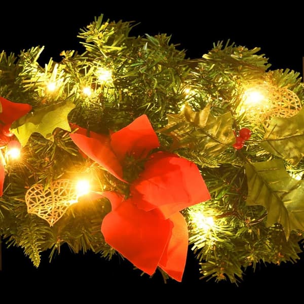 vidaXL Julbåge med LED grön 90 cm PVC green