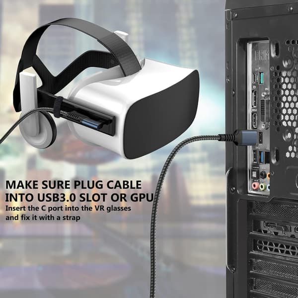 #5M Länk Kabel Kompatibel med Oculus Quest 2 Länk Kabel, Lång USB 3.0 t#