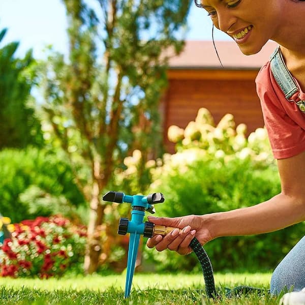 Roterende sprinkler / Vannspreder til hage - 360° yellow