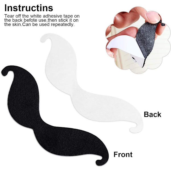 36-delar självhäftande mustasch klibbiga skägg som en perfekt 36pcs