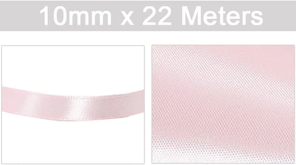 Lyserød satinbånd 10mm x 22m, satinbånd til gaveindpakning