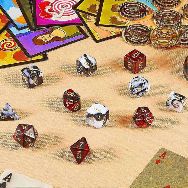2 Sæt 11 Terningesæt Polyhedral Terningesæt Flersidet Terningesæt Glat Berøring Med Snørelukning Kompatibel Dnd Rpg Mtg Bordspil