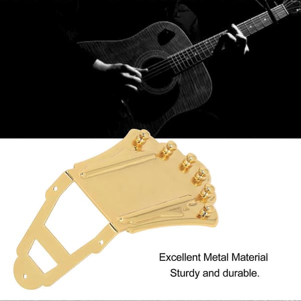 Guitar Haleplade Udskiftning Solid Metal 6 Strenge Guitar Trapezformet Haleplade til Archtop