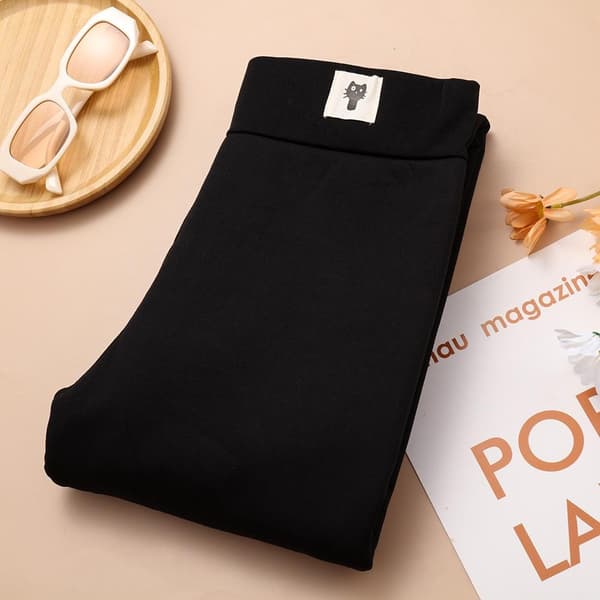 Fleeceforede Leggings Vinter Leggings SVART Black 5XL
