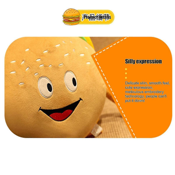 30 cm Simulation Hamburger Doll Hudvänlig Söt Hamburger Plysch present