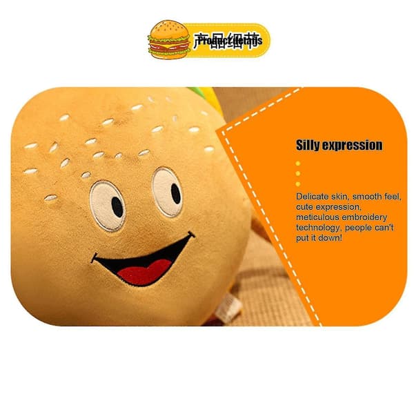 30 cm Simulation Hamburger Duk Hudvenlig Sød Hamburger Plys Gave