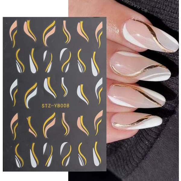 5 ark marmor fransk spets nail art klistermärken Dekaler Självhäftande gröna nageltillbehör Nail Art Design Dekoration Tillbehör