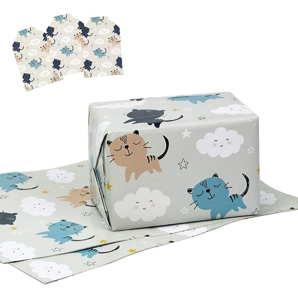 Gavepapir Foldet fladt 3 ark Juledesigngave