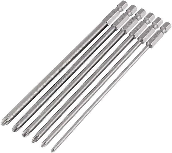 6 stk. sekskantede magnetiske Phillips skruetrækkerbits 150 mm sæt 1/4\" sekskantede krydshoved skruetrækkerbits til elektrisk håndskruetrækker