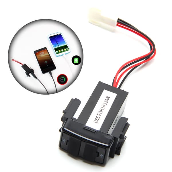 2.1A 5V för Teana Sylphy billaddare Multifunktionskonvertering Dubbla USB portar Adapter Snabbladdning Telefon Snabbladdare