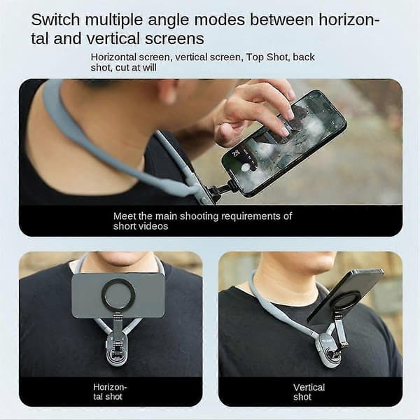 Telesin Silikon Magnetiskt Halsfäste Snabbkoppling Hållare För Smarttelefon Tillbehör