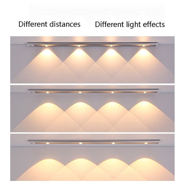 LED natlys bevægelsessensor belysningslys Black 40CM 3LEDS
