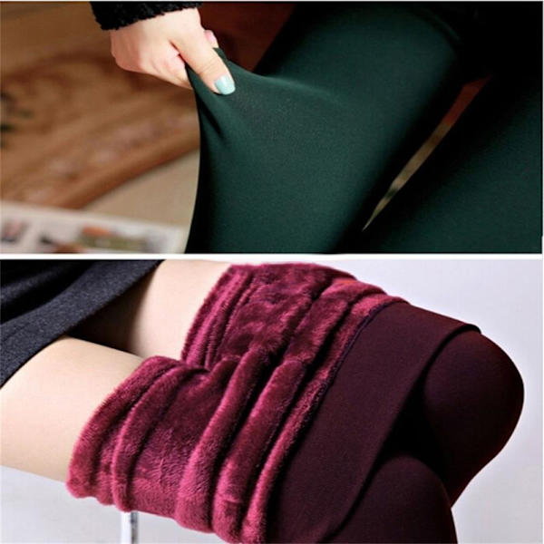 Slim Leggings Termiske Bomuldsbukser Tykke strømper LILLA