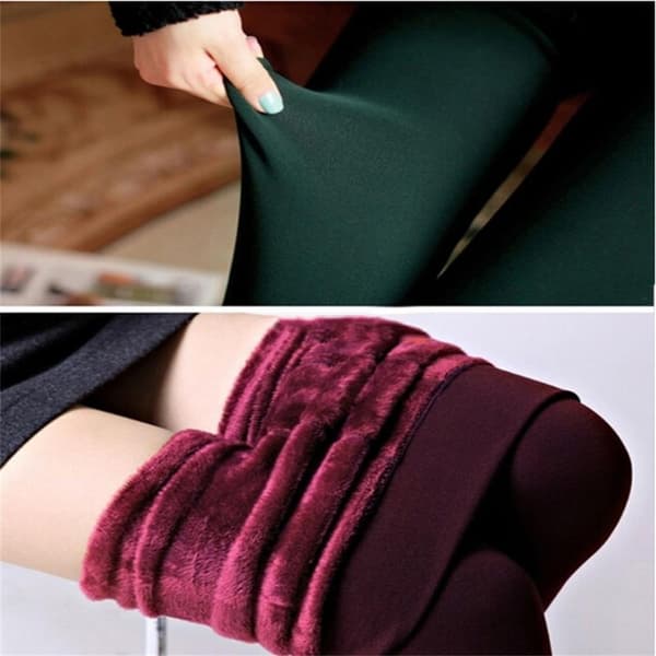 Slim Leggings Termiske Bomulls Bukser Tykke strømper LILLA