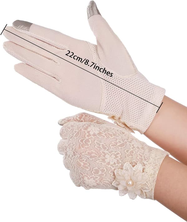 Lady Lace Floral Gloves Eleganta korta spetshandskar Sommarhandskar
