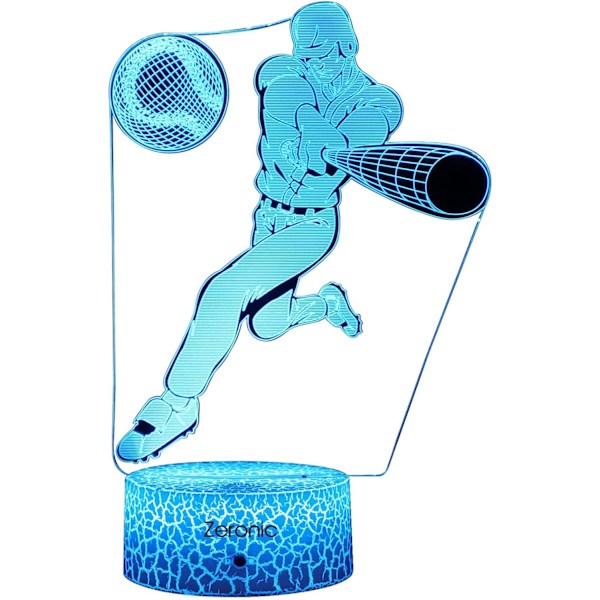 Baseballpresenter, Baseball Player Nattlys, Baseball Lampe m