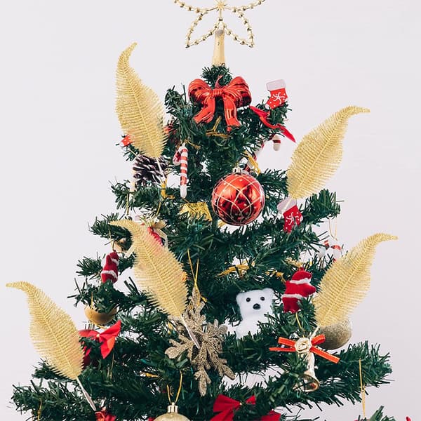 6 deler juletre Clip-on glitrende pyntedekorasjon Gold