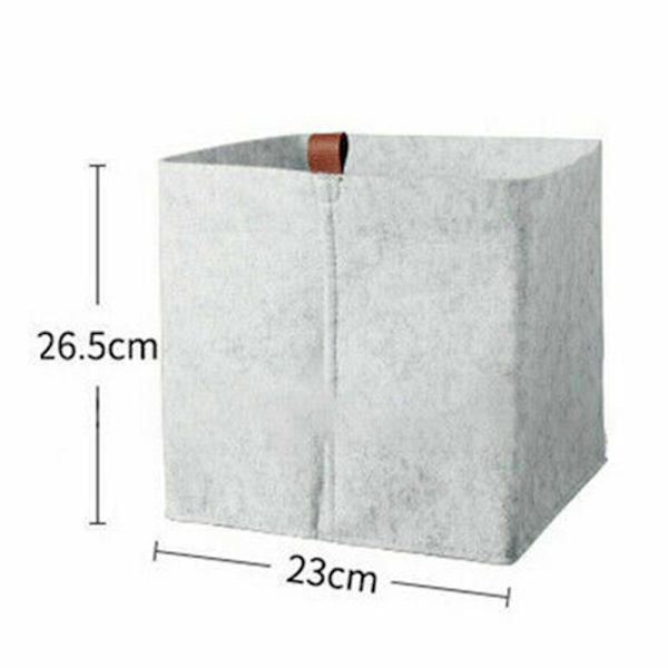 Filt Förvaringskorg Garderob Leksaksboklåda Organizer Light Grey One Size