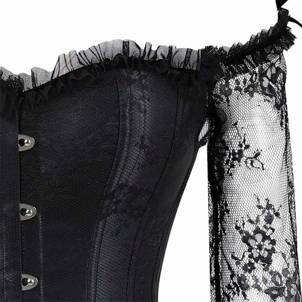 Korsetit naisille Overbust Bustier Top Gothic Sexy Shoulder 8127black M