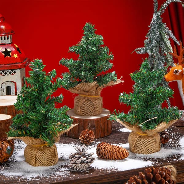 6 Pack Bordsskiva Mini Julgran Artificiell Mini Xmas Pine