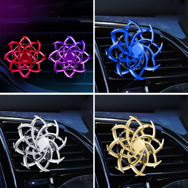 Automotive Luftutlopp Doftklämma Eterisk Oljespridare Dekor Bil Aromaterapi Ventilationsklämmor för bekväm körning Blue
