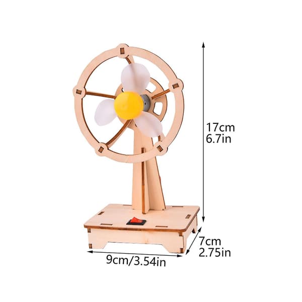 Kreativ DIY Træ Lille Ventilator Kølende Lille Ventilator Ornament