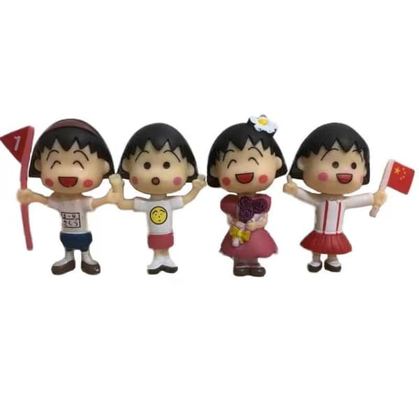 #12 stk Chibi Maruko-chan tegneserie søte leketøyfigurer ornamenter#