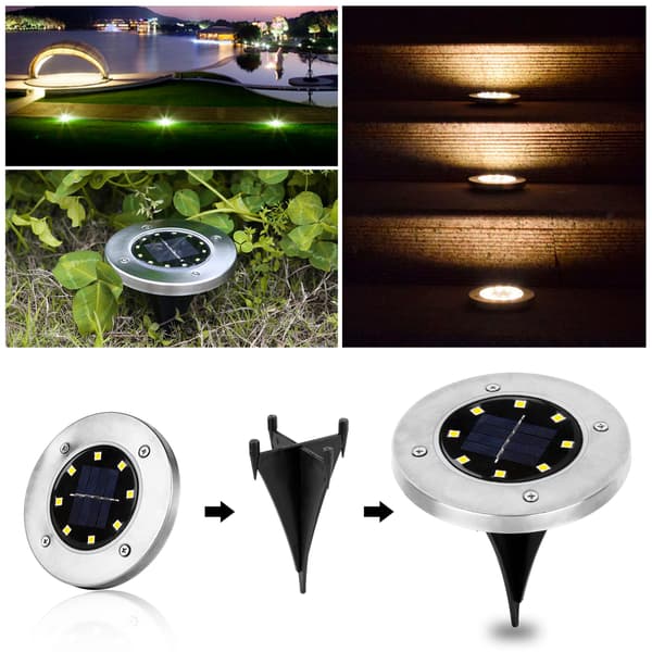 Speed 12 x LED solcellelampe indbygget gulvspotlight