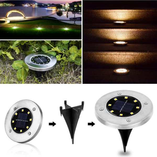 Speed 12 x LED solcellslampa infälld golvspotlight