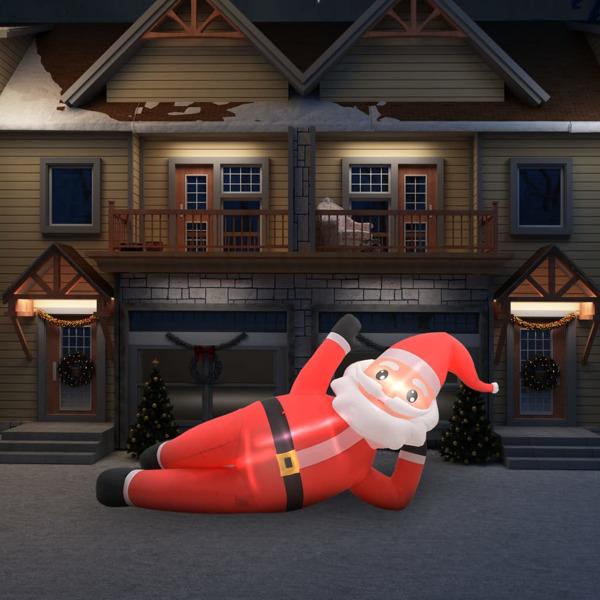 vidaXL Uppblåsbar jultomte LED IP44 röd 360 cm XXL red