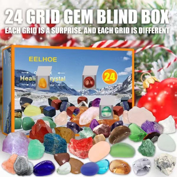 24 dagars sten jul adventskalender Leksak gåva timmar Blind Box