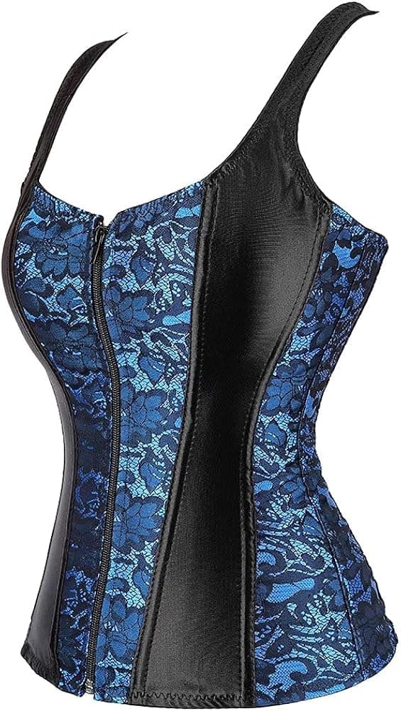 Korsetter för kvinnor Overbust Bustier Top Gothic exy houlder 2928blue S