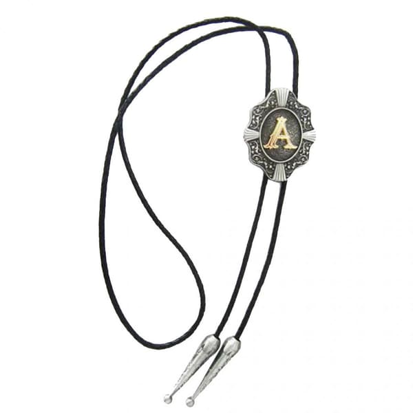 ACD Initial Letter Western Cowboy Rodeo Bolo Tie Man Ornaments Bokstaven A