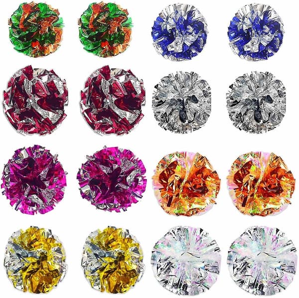 15-pak Mylar Crinkle Balls til kattelegetøj