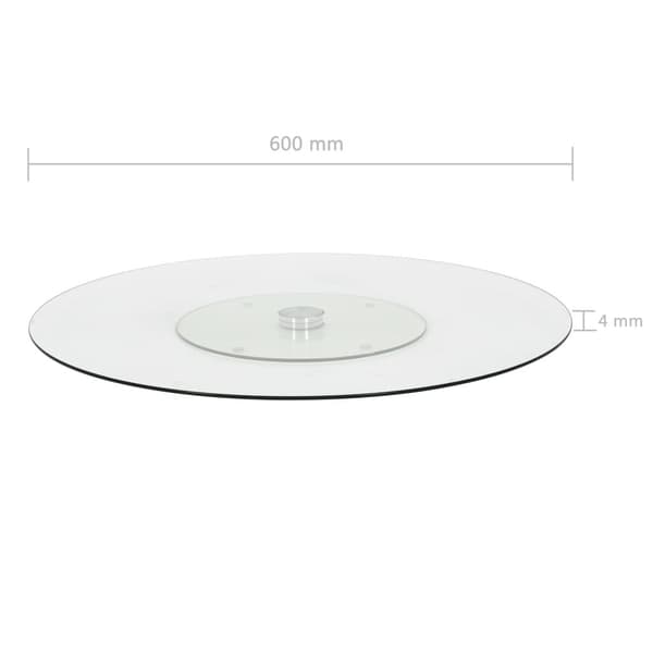 vidaXL Dreibar serveringsbrett 60 cm herdet glass transparent